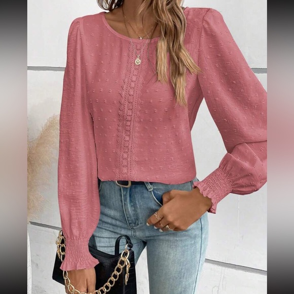 Boho lace Swiss dot blouse - Picture 8 of 10